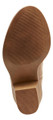 Rocket Dog York Womens Pull On Smart Dealer Chelsea Ankle Boots, close-up view of the brown rubber sole showing tread pattern and heel design.