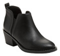 Rocket Dog York Womens Pull On Smart Dealer Chelsea Ankle Boots, black leather ankle boots with slip-on design, elastic side panels, and a chunky low heel for stylish comfort.