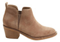 Rocket Dog York Womens Pull On Smart Dealer Chelsea Ankle Boots, tan suede ankle boots with a low stacked heel and elastic side panels for easy slip-on wear.