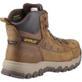 Caterpillar Threshold Rebound Mens Composite Toe Cap Work Safety Boots, brown leather work boot with reinforced toe, cushioned collar, rugged sole, and lace-up closure for industrial safety.
