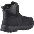 Caterpillar Threshold Rebound Men's Composite Toe Cap Work Safety Boots, black rugged construction safety shoes with sturdy sole and reinforced toe for industrial protection.