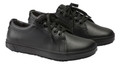 Birkenstock QO 500 Mens/Womens Microfibre Nursing Work Shoes - Regular, black leather casual shoes with laces and slip-resistant soles for healthcare professionals.