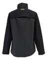 DeWalt Portland Mens Warm Waterproof Coat Jacket, back view of black waterproof jacket with high collar and DeWalt logo on the back.