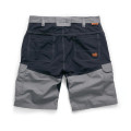 Scruffs Flex Trade Holster Mens Multi Pocket Cargo Shorts, back view showing black and grey fabric with multiple pockets and reinforced stitching.