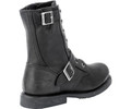 Harley-Davidson RR-Ranger 9" Mens Leather Zip Up Biker Ankle Boots, black leather motorcycle boots with buckle details.