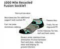 1000 Mile 2024 Mens Fusion Socklet Double Layer Socks - Single Pack