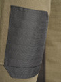 JCB Crew Trade Mens Work Pull Over Sweat Shirt, khaki green shirt with a black padded pocket on the sleeve.