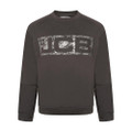 JCB Crew Trade Mens Work Pull Over Sweat Shirt, black sweatshirt with a distressed logo across the chest.