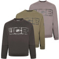 JCB Crew Trade Mens Work Pull Over Sweat Shirt, three color casual sweatshirt with distressed logo design.