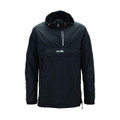 Scruffs Over-Head Jacket Mens Lightweight Work Jacket Coat, black rainproof hoodie with zip pocket and adjustable drawstrings.