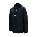 Scruffs Over-Head Jacket Mens Lightweight Work Jacket Coat, a black men's lightweight work jacket with a hood and multiple zippered pockets designed for durability and comfort.