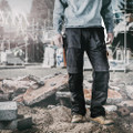 Scruffs Worker Mens Lightweight Workwear Trousers, Durable black trousers with multiple pockets for construction workers.
