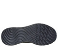 Skechers Bobs Squad Chaos Tough Walk Mens Slip-In Casual Trainers, close-up view of the black rubber sole with wavy tread pattern for traction and durability.