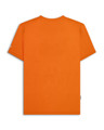 Lambretta Mens Fade Racing Stripe Retro Mod Ska Casual T-Shirts, orange T-shirt with rainbow racing stripes on the chest.
