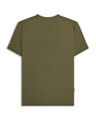 Lambretta Mens Fade Racing Stripe Retro Mod Ska Casual T-Shirts, olive green short sleeve T-shirt with a simple design and a small logo tag on the side.