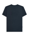 Lambretta Mens Fade Racing Stripe Retro Mod Ska Casual T-Shirts, navy blue T-shirt with a simple design and no visible graphics on the back.