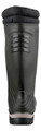Dunlop Blizzard Mens/Womens Pull On Rubber Tall Wellington Wellie Boots, front view of a black rubber wellie with a padded cuff and textured sole for added grip.
