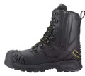 Amblers Safety Amblers Dynamite Mens Composite Toe Safety Waterproof Zip Boots, black sturdy safety boots with waterproof design and lace-up closure.
