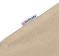 Lambretta Mens Vintage Classic Mod Ska Casual Smart Polo, close-up of beige textured fabric with Lambretta brand label