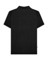 Lambretta Mens Vintage Classic Mod Ska Casual Smart Polo, black short sleeve polo shirt with a ribbed collar on a white background.