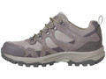 Karrimor Bodmin Low 6 Womens Waterproof Hiking Walking Trainers, side view of the light grey and taupe outdoor footwear with durable grip sole and breathable mesh panels.