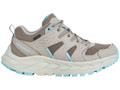 Karrimor Kestrel Womens Casual Walking Trail Hiking Outdoor Trainers, beige and blue outdoor hiking shoes with cushioned sole and breathable mesh design.