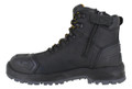 DeWalt Hadley Mens S3 Size Zip Steel Toe Work Lace Up Boots, black safety work boots with side zipper and rugged sole for durability and safety.