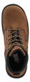 Red Wing Shoes Red Wing King Toe 3043 Mens 6" Vibram Waterproof Safety Ankle Boots, front view of the brown leather safety boots with black interior and lacing detail.