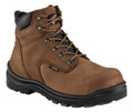 Red Wing Shoes Red Wing King Toe 3043 Mens 6 Inch Vibram Waterproof S7L Safety Ankle Boots, brown waterproof safety boots with reinforced toe and rugged sole.