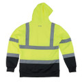 Scruffs High Visibility Mens Hi-Viz Work Pull Over Hoodie, yellow fluorescent hoodie with reflective silver strips for high visibility and safety at work.