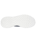 Skechers Bobs Squad Chaos Solid Step Mens Slip-Ins Casual Trainers, white sole with wavy textured pattern and grooves for grip.