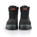 Scruffs Rugged Mens S3 Safety Composite Toe Midsole Work Ankle Boots, black work boots with reinforced toe, lace-up design, and rugged outsoles suitable for industrial safety environments.