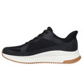 Skechers Bobs Squad 4 Chaos Mens Slip-Ins Casual Trainers, black athletic shoe with white and gum-colored sole.
