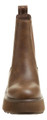 Rocket Dog Heyday Womens Ankle Pull On Dealer Chelsea Boots, front view of the brown leather ankle boots with pull-on tab at the back.