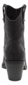 Rocket Dog Feather Womens Classic Cowboy Pull On Western Boots, rear view showing black leather material and stacked heel.