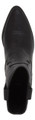 Rocket Dog Feather Womens Classic Cowboy Pull On Western Boots, black leather cowboy boot with a rounded toe and pull-on design.
