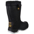 Amblers Safety Amblers FS209 Mens Water Resistant S3 Pull On Safety Rigger Boot, black industrial protective footwear with slip-resistant sole and durable water-resistant leather upper.