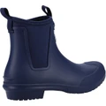 Cotswold Grosvenor Womens Pull On Ankle Wellies Wellingtons Boots, navy blue waterproof ankle boots with elastic side panels and pull tabs for easy wear, designed for women.
