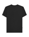 Lambretta Mens Two Tone Stripe Classic Mod Ska Casual Smart T-Shirt, black T-shirt with a two-tone stripe design, shown from the back view.