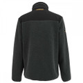 Stanley Borden Mens Zip-Up Borg Warm Work Fleece, back view of a black fleece jacket with a textured borg interior, high collar, and yellow Stanley logo embroidery.
