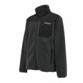 Stanley Borden Mens Zip-Up Borg Warm Work Fleece, black and grey fleece jacket with zip pockets and high collar.
