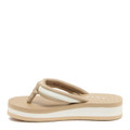 Rocket Dog Monica Womens Casual Flip Flop Slide-On Platform Sandals, beige color with cushioned straps and textured sole for comfort and style.