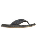 Skechers Quill Seaside Mens Slip On Thong Flip Flop Sandals, black and gray casual slip-on flip flop with textured sole and cushioned strap.