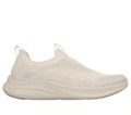 Skechers Bobs Moda Flex Chill Dawn Women's Slip-On Casual Trainers, beige lightweight knit slip-on sneakers with cushioned sole and pull tabs for easy wear.