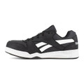 Reebok BB4500 Mens S3 SRC Safety Composite Toe/Midsole Classic Trainers, black athletic shoes with white accents and a sturdy sole for safety and comfort.