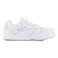 Reebok BB4500 Mens S3 SRC Safety Composite Toe/Midsole Classic Trainers, white athletic shoe with synthetic leather upper and cushioned sole.