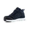 Reebok Excel Light Mid Mens Steel Toe S3 SR Safety Work Boots, black and white safety work boots with mesh upper, reinforced toe cap, and durable sole.