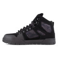 DC Work Crew Pure Mens Work Safety S3 Composite Toe/Midsole Boots, black work boots with a sturdy sole, composite toe cap, and supportive ankle design suitable for industrial safety.