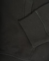 Lambretta Mens Checked Target Pullover Sweatshirt Hooded Hoodie, close-up of black fabric with ribbed cuffs and hood.