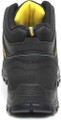 Stanley Brampton Mens Steel Toe/Midsole Safety Work Boots, front view showing black sturdy leather exterior with yellow interior padding and reinforced toe area.